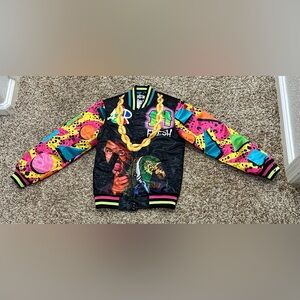 FRESH PRINCE AIR GRAFFITI YOUTH SATIN JACKET BLACK- Youth XS